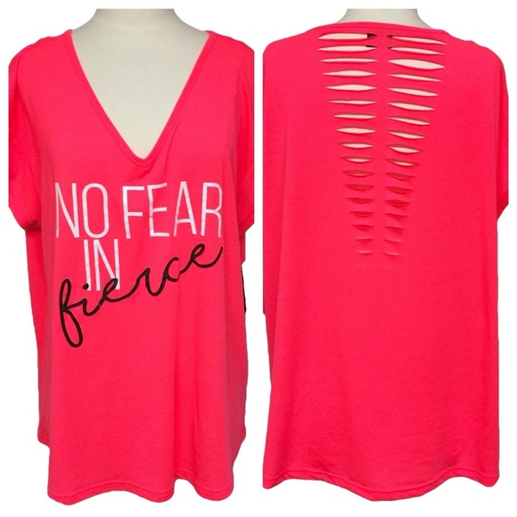 Material Girl Active No Fear in Fierce Cutout Top - Picture 1 of 6
